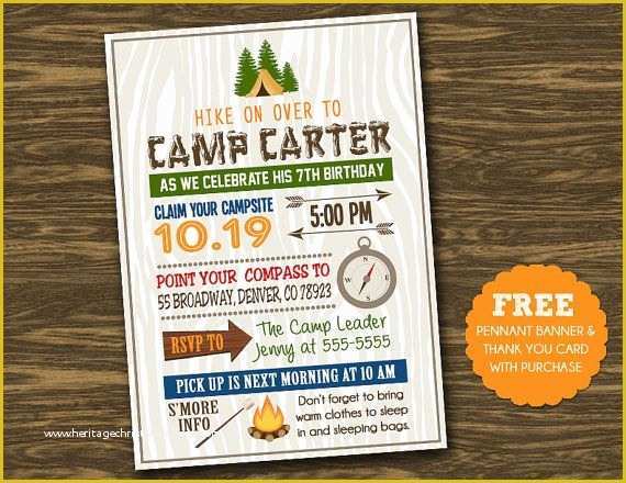 Camping Invitations Templates Free Of 25 Best Camping Birthday Invitations Ideas On Pinterest