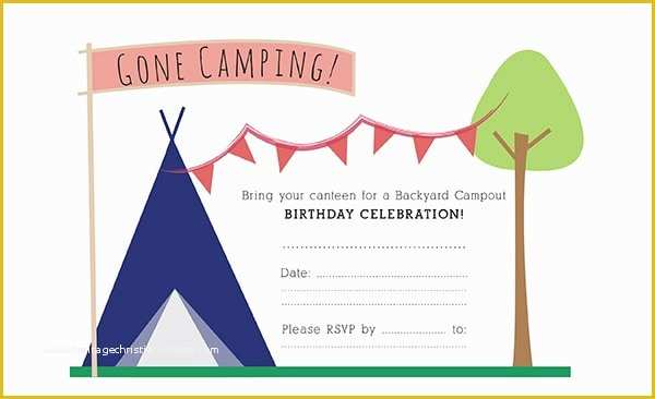 Camping Invitations Templates Free Of Camping Birthday Party Invitation