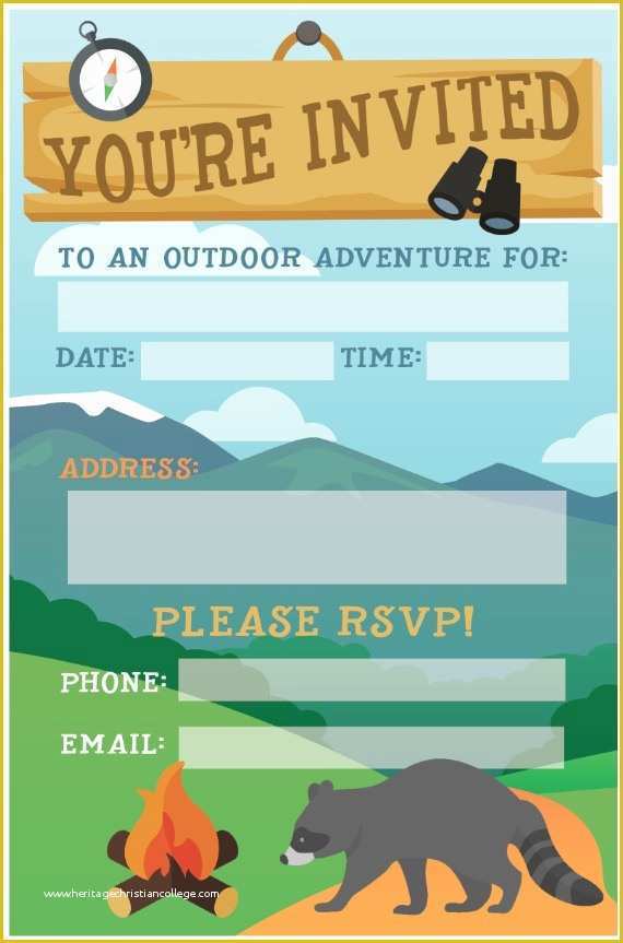 Camping Invitations Templates Free Of Camping Birthday Party Invite Free Printable