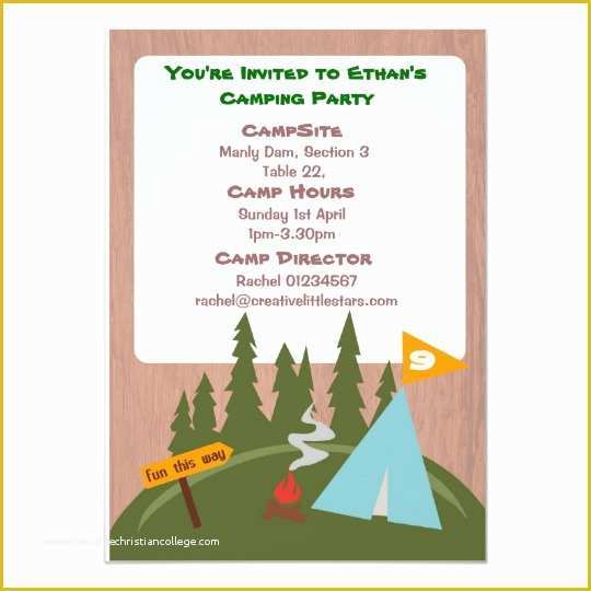 Camping Invitations Templates Free Of Camping Party Invitation