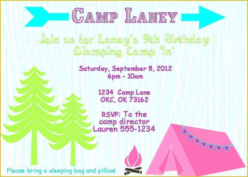 Camping Invitations Templates Free Of Camping Party Invitation Templates