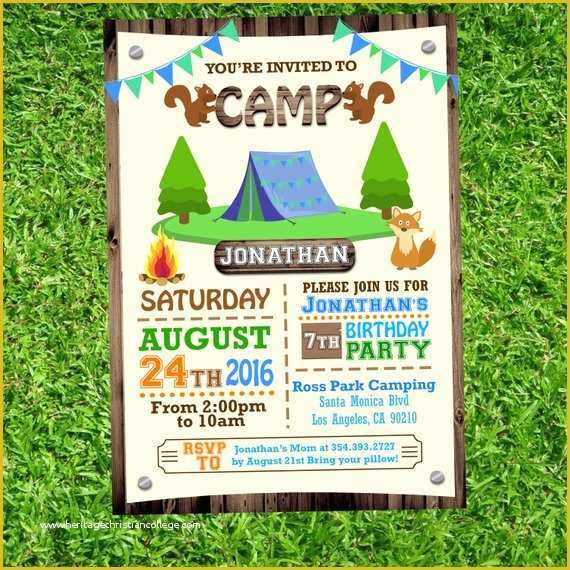 Camping Invitations Templates Free Of Camping Tent Birthday Invitations Camping Party