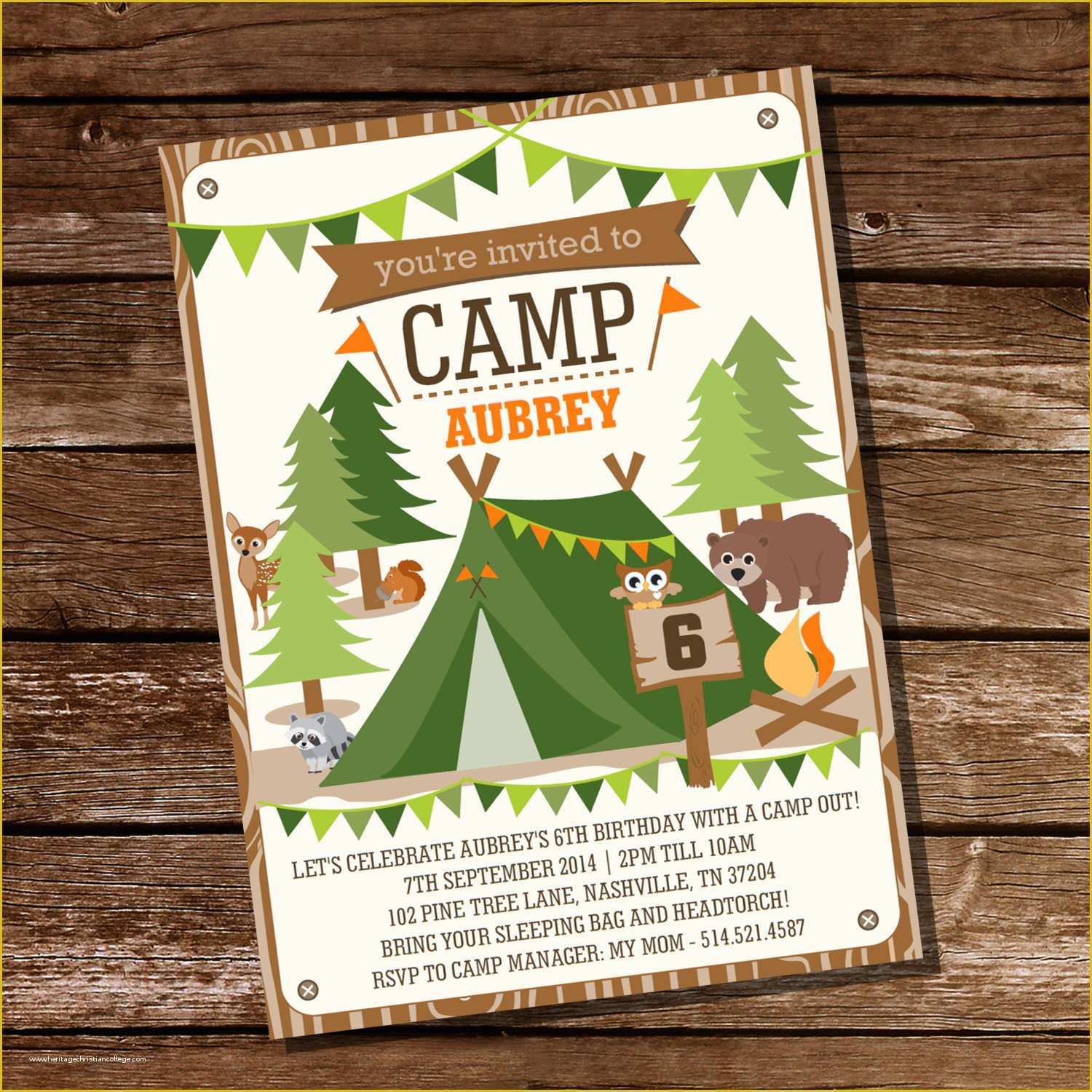 Camping Invitations Templates Free Of Camping Tent Party Invitation for Boys and Girls Camp Out