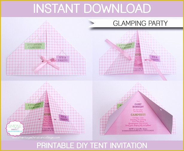Camping Invitations Templates Free Of Glamping Party Invitations Template