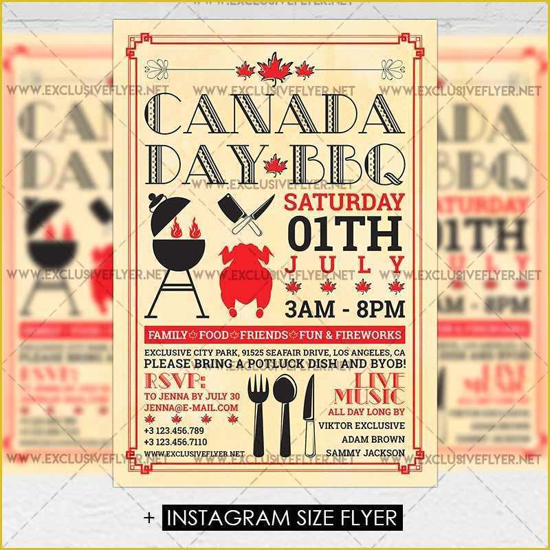 Canada Day Flyer Template Free Of Canada Day Bbq – Premium A5 Flyer Template