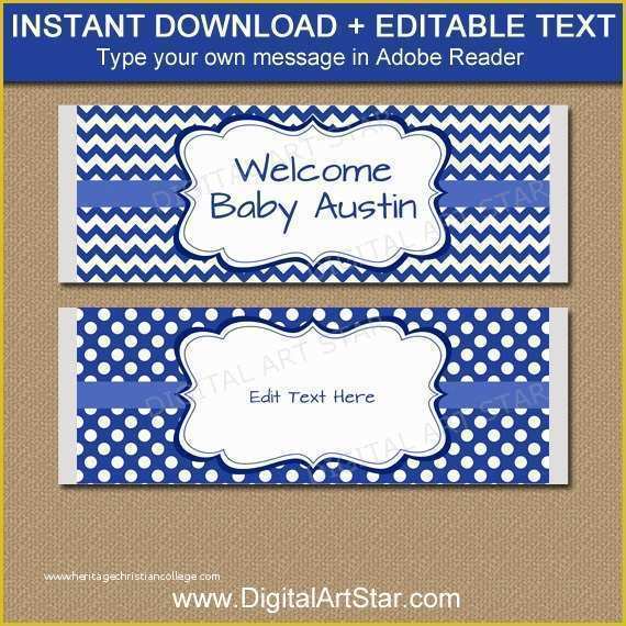 Candy Bar Wrappers Template for Baby Shower Printable Free Of Blue Candy Bar Wrappers Boy Baby Shower Candy Labels