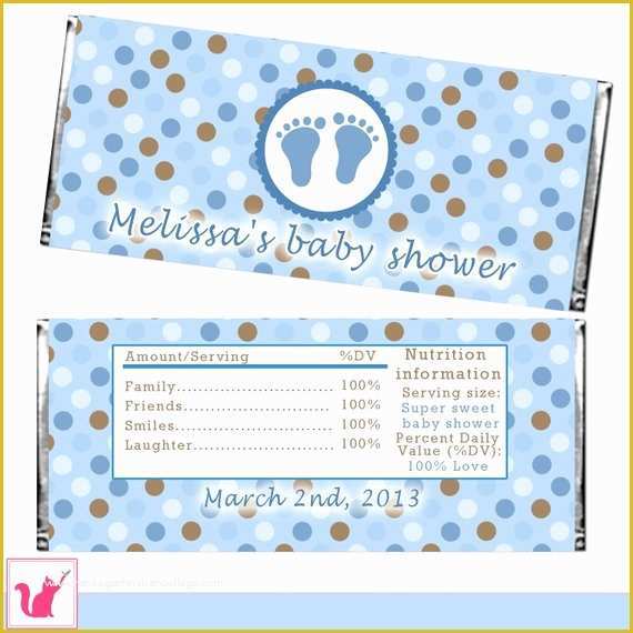 Candy Bar Wrappers Template for Baby Shower Printable Free Of Candy Bar Wrapper Printable Personalized Baby Boy Shower Candy