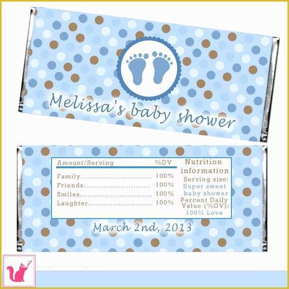 Candy Bar Wrappers Template for Baby Shower Printable Free Of Candy Bar Wrapper Printable Personalized Baby Boy Shower Candy