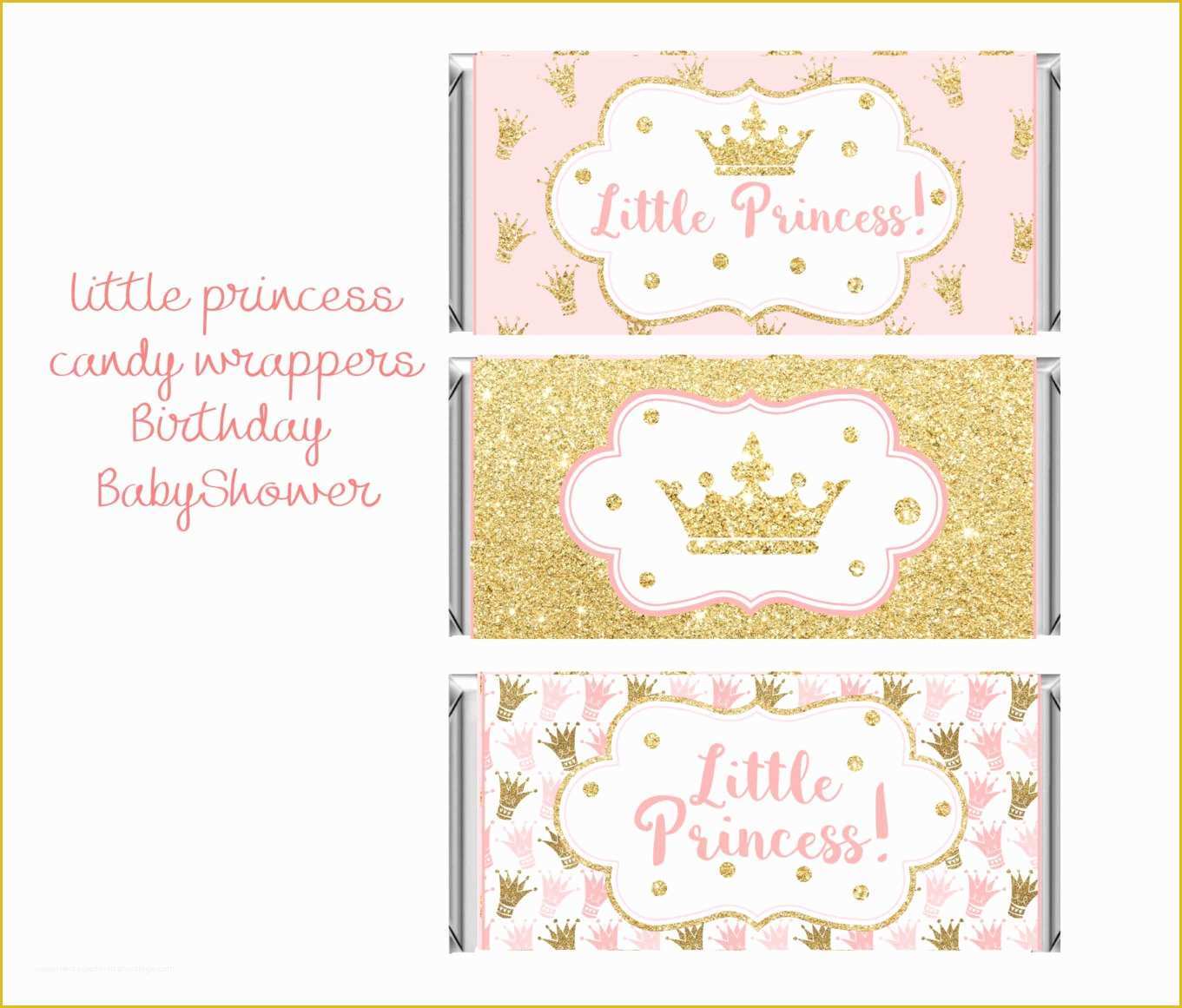 Candy Bar Wrappers Template for Baby Shower Printable Free Of Princess Candy Bar Wrapper Little Princess Candy Bar