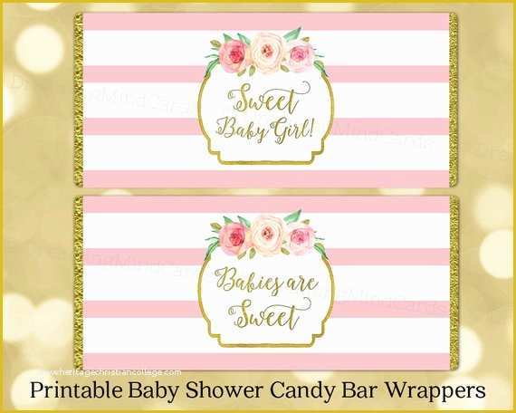 Candy Bar Wrappers Template for Baby Shower Printable Free Of Printable Candy Bar Wrapper Labels Girl Baby Shower Pink