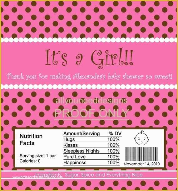 Candy Bar Wrappers Template for Baby Shower Printable Free Of Uptown Girl Candy Bar Wrapper Diy Printable by