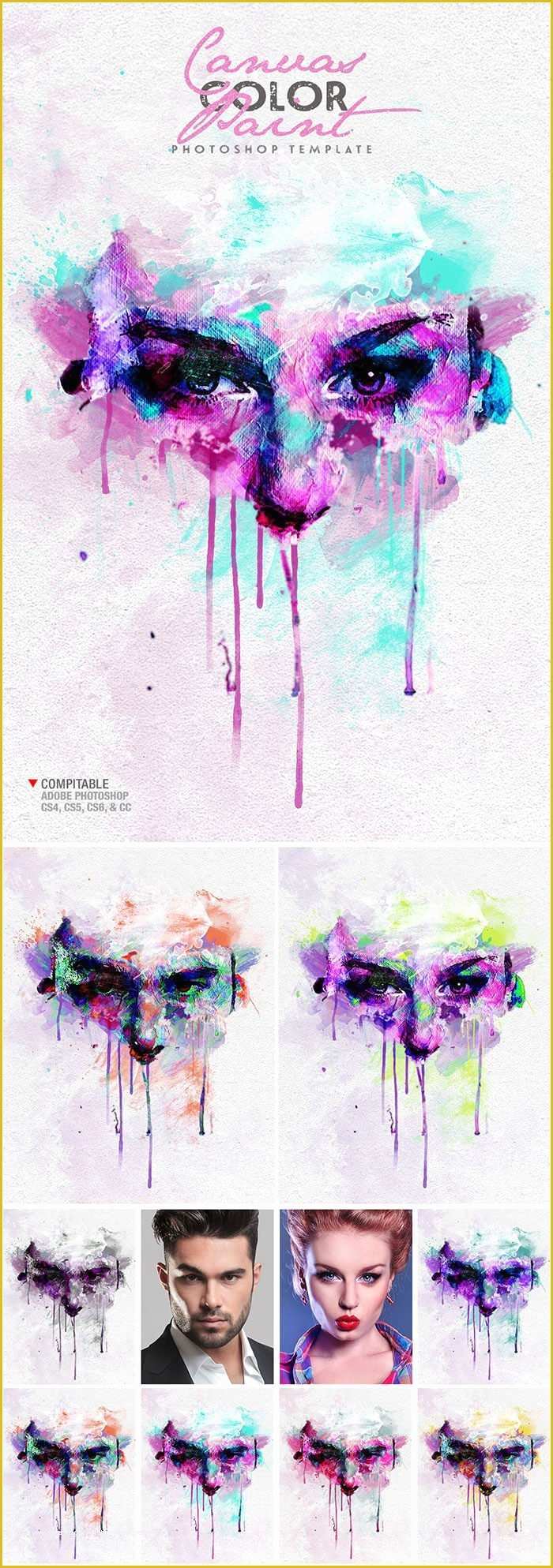 Canvas Painting Templates Free Of Artistic Fx Bundle with 25 Ps Actions and Templates