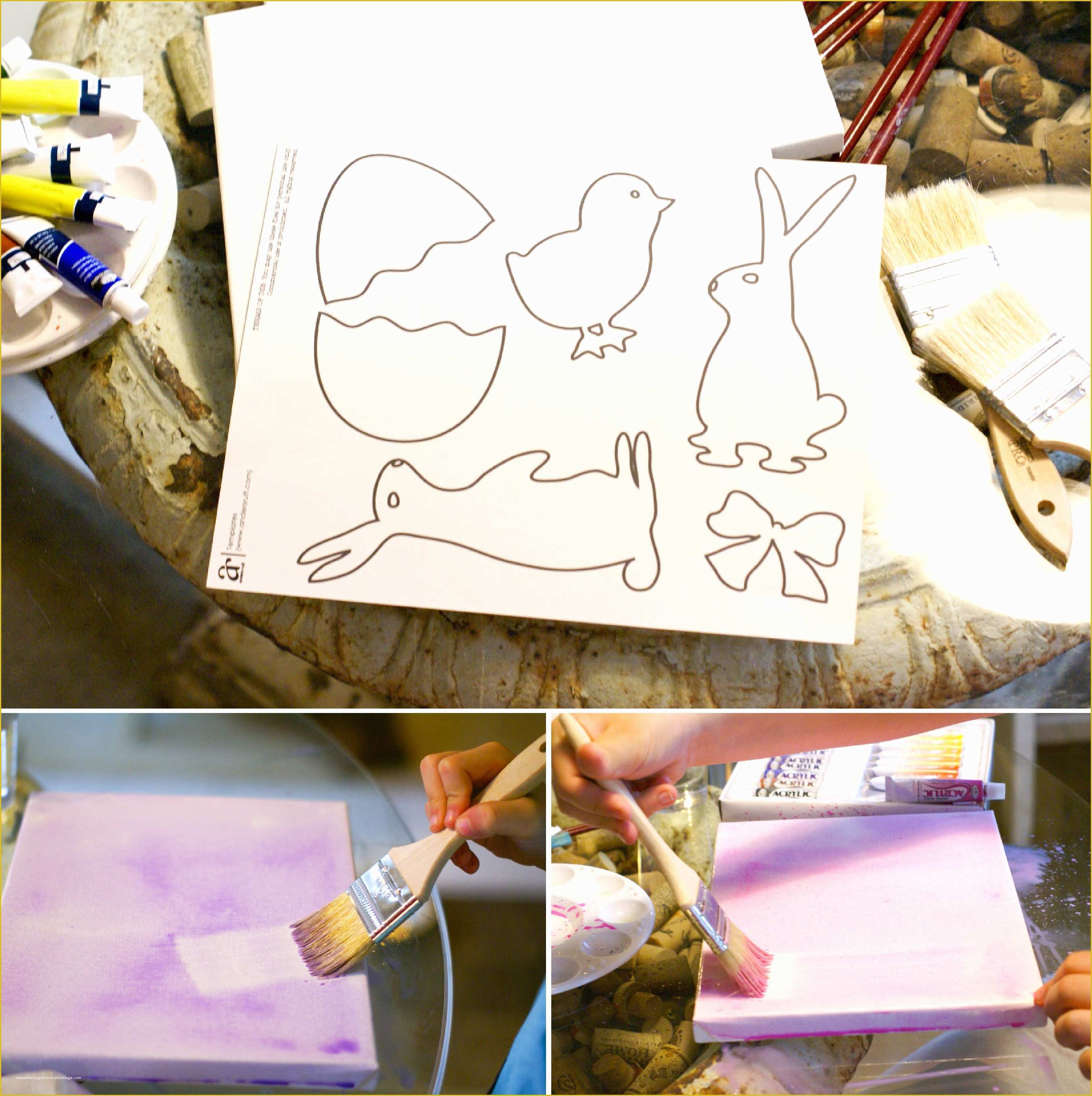 Canvas Painting Templates Free Of Ruff Draft Easter Paintings with Free Easter Silhouette