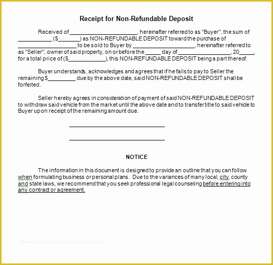 Car Deposit Receipt Template Free Of 12 Best Of Used Car Deposit Agreement Car Sale