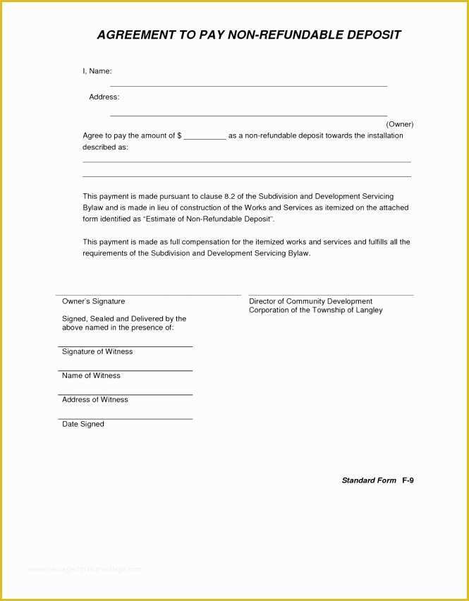 Car Deposit Receipt Template Free Of 16 Non Refundable Deposit form