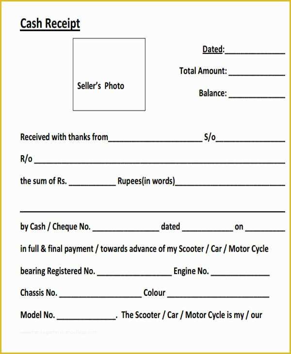 Printable Car Deposit Receipt Printable Word Searches