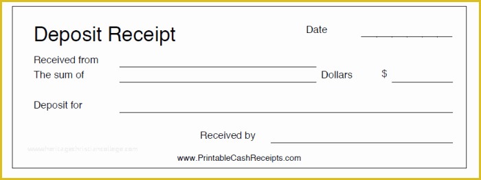 Car Deposit Receipt Template Free Of 50 Free Receipt Templates Cash Sales Donation Taxi
