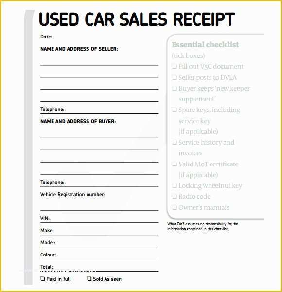 Car Deposit Receipt Template Free Of Download Free Used Car Sales Templates Backupattorney