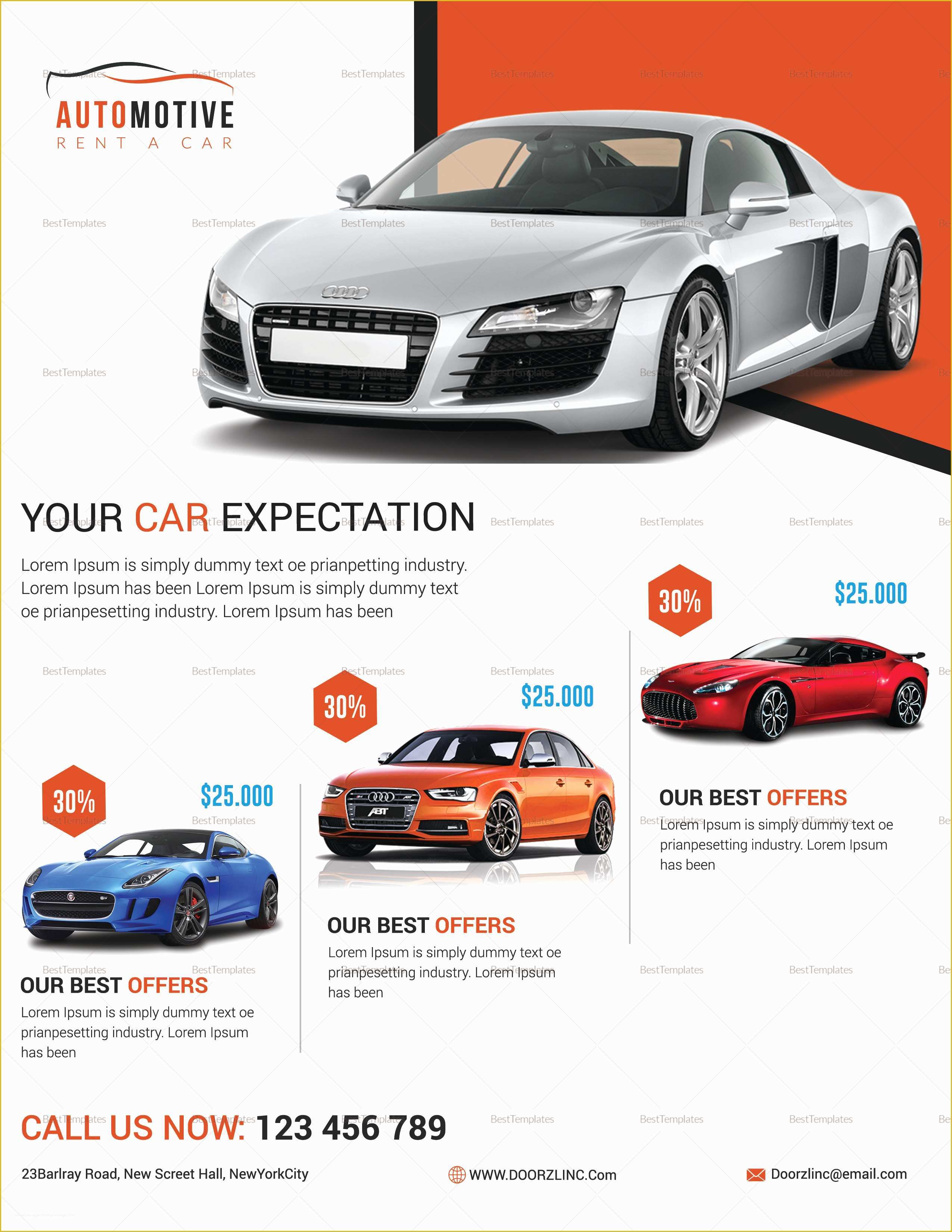 Car for Sale Flyer Template Free Of Automotive Car Sale Flyer Design Template In Psd Word