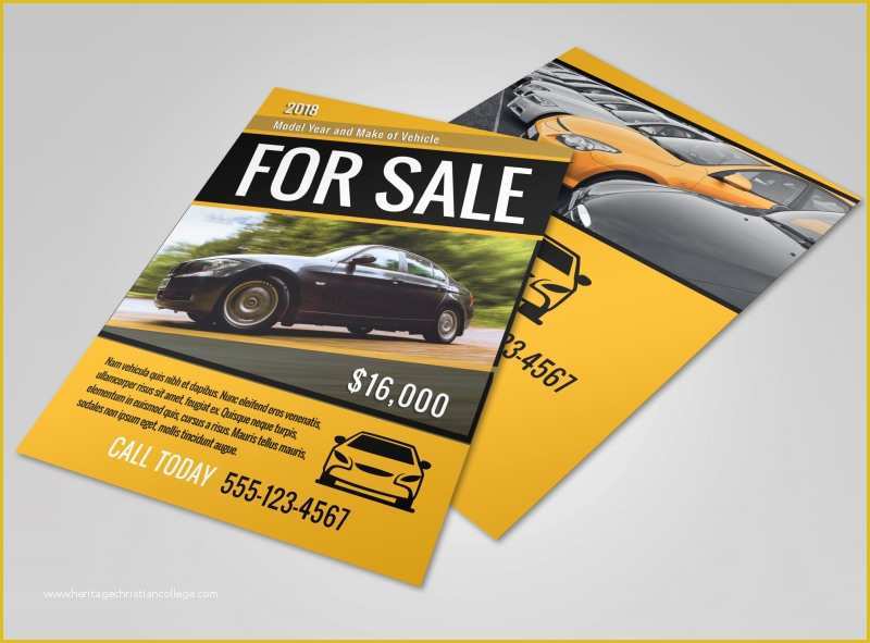 Car for Sale Flyer Template Free Of Car for Sale Flyer Template
