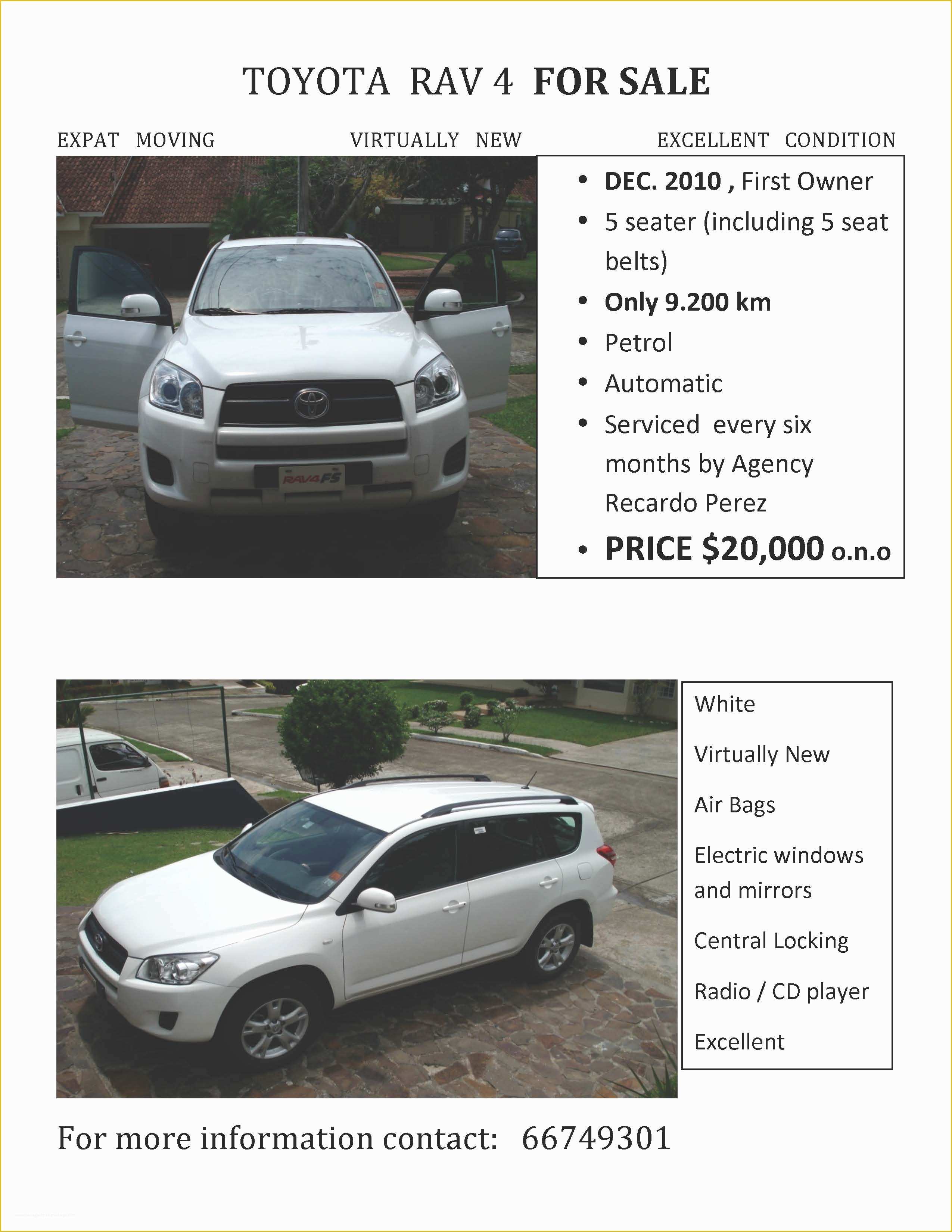 Car for Sale Flyer Template Free Of Car for Sale