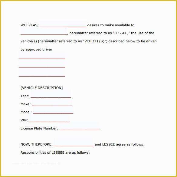 Car Lease Template Free Of 8 Car Lease Agreement Templates – Samples Examples