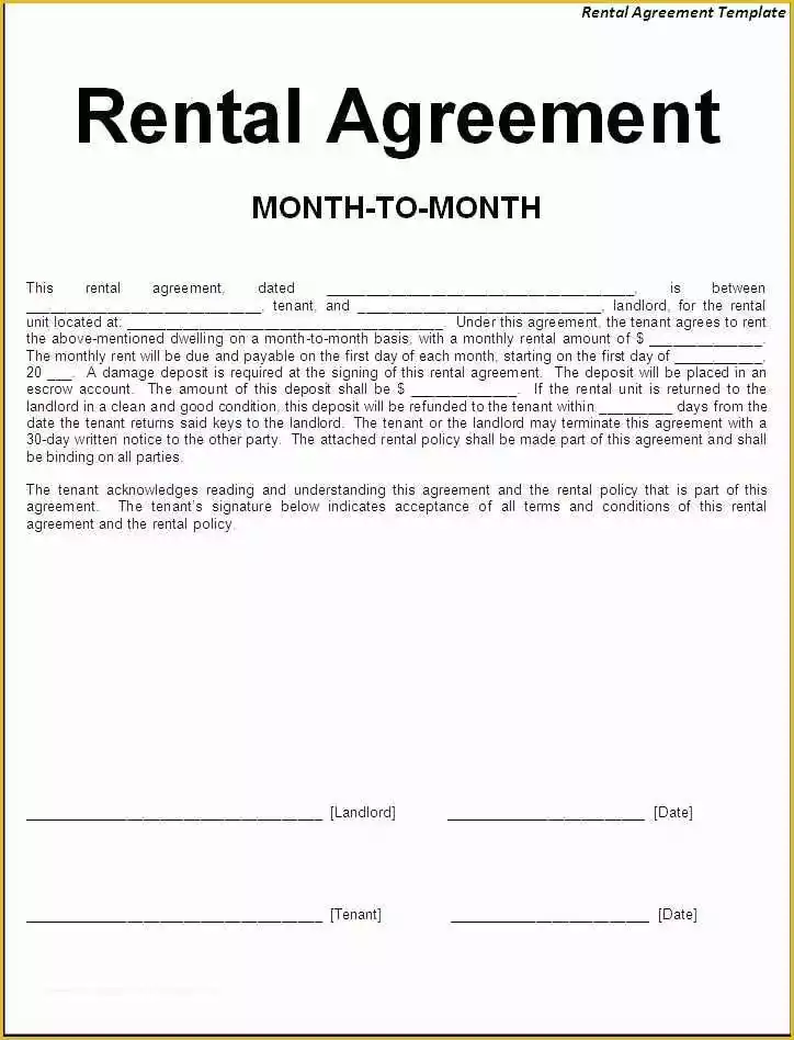 Car Lease Template Free Of Printable Sample Simple Room Rental Agreement form