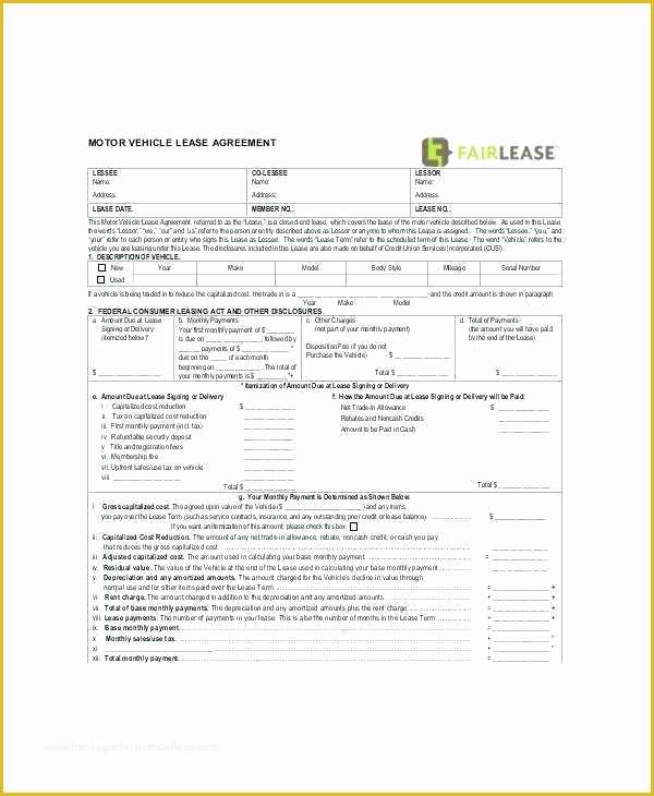 Car Lease Template Free Of Vehicle Lease Template – Countrykennelsfo