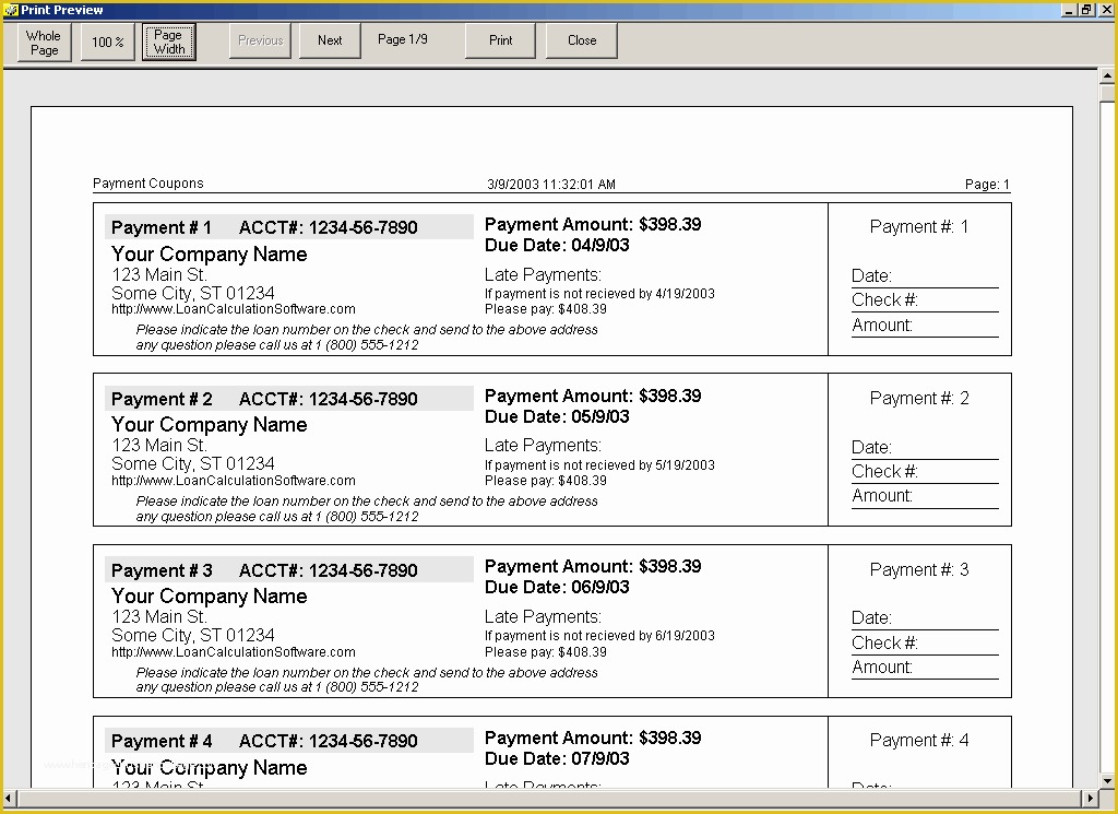 Car Payment Book Template Free Of Template Payment Coupon Book Fice 
