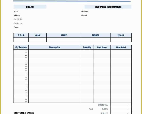 Car Repair Invoice Template Free Download Of 36 Invoices In Pdf