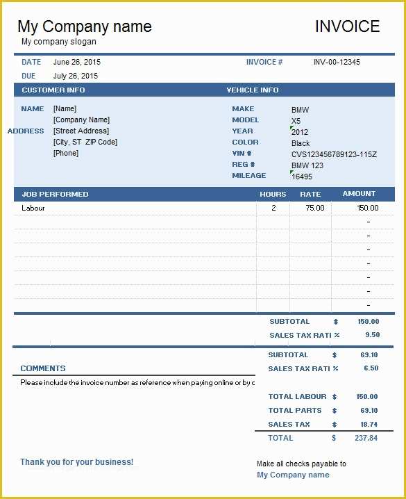 Car Repair Invoice Template Free Download Of 60 Microsoft Invoice car-repair-invoice-template-free-download-of-60-microsoft-invoice