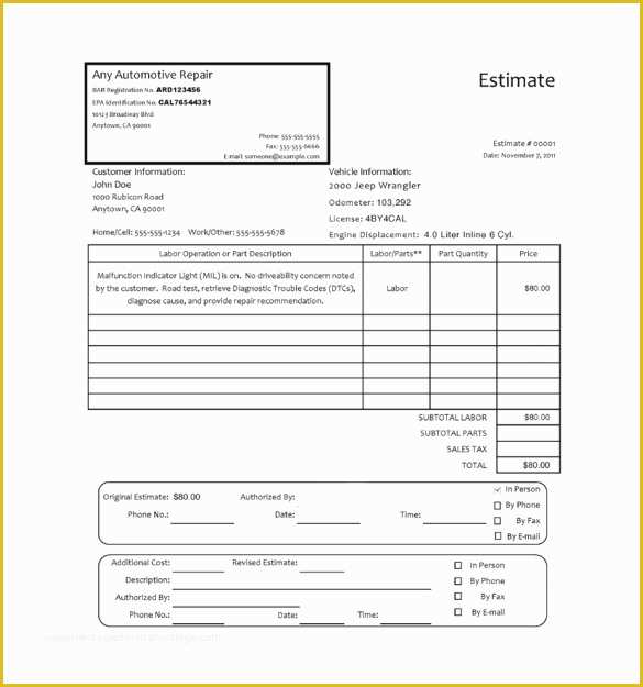 Car Repair Invoice Template Free Download Of Auto Body Invoice Template Sample Auto Repair Invoice