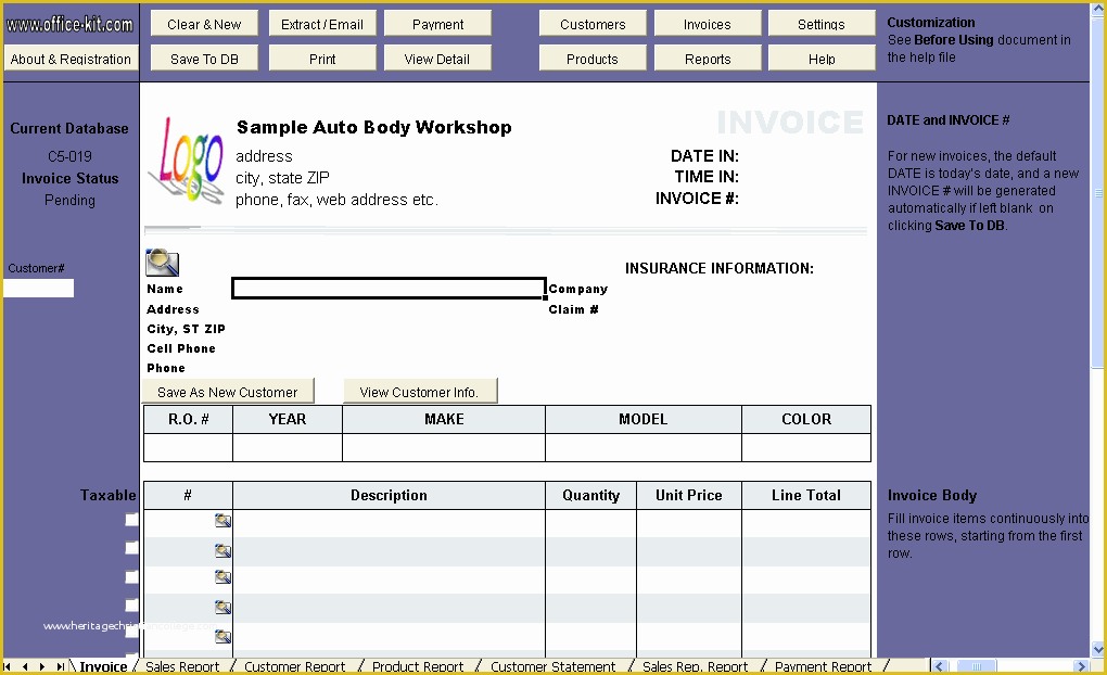 Car Repair Invoice Template Free Download Of Auto Repair Invoice Template Excel