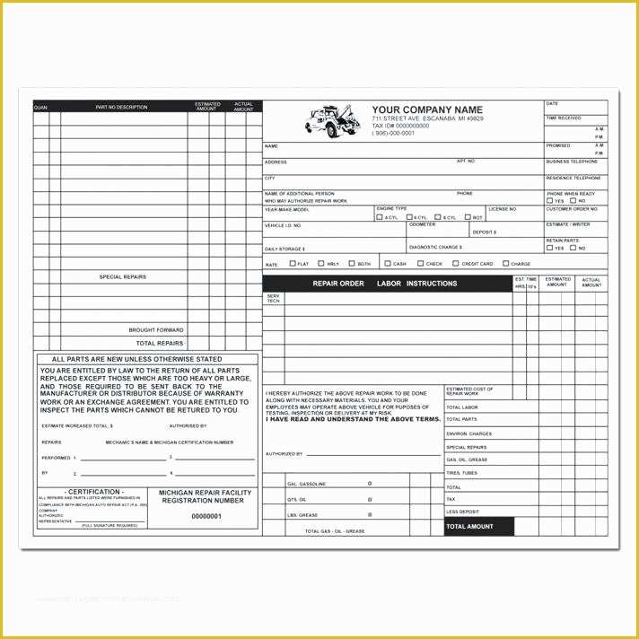 Car Repair Invoice Template Free Download Of Car Repair Template Auto Repair Invoice Template Microsoft