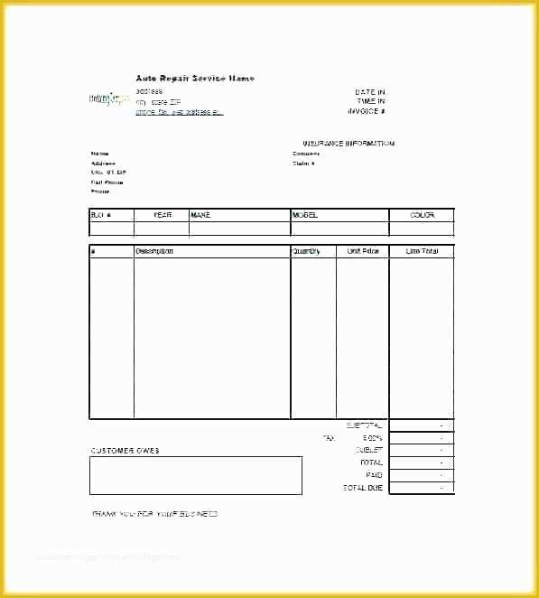 Car Repair Invoice Template Free Download Of Free Auto Repair Invoice form Receipt Templates Template