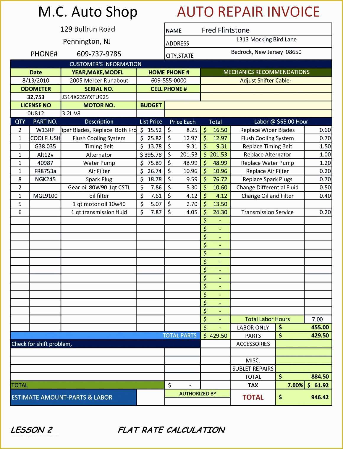 Car Repair Invoice Template Free Of 10 Sample Proforma Invoice Excel Template Exceltemplates