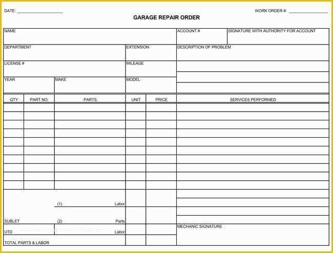 Car Repair Invoice Template Free Of Auto Repair Invoice Templates 10 Printable and Fillable