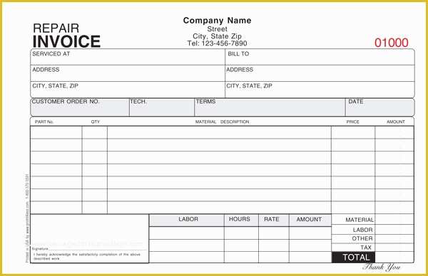 Car Repair Invoice Template Free Of Repair Invoice Template