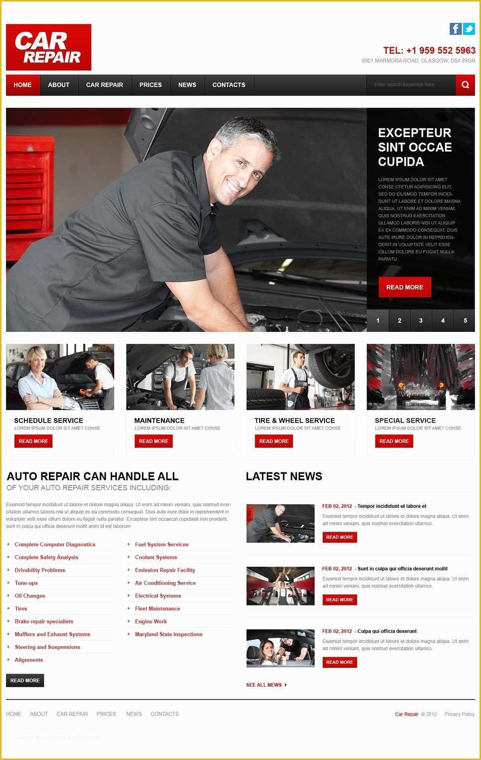 Car Repair Responsive Website Template Free Download Of Car Repair Responsive Website Template