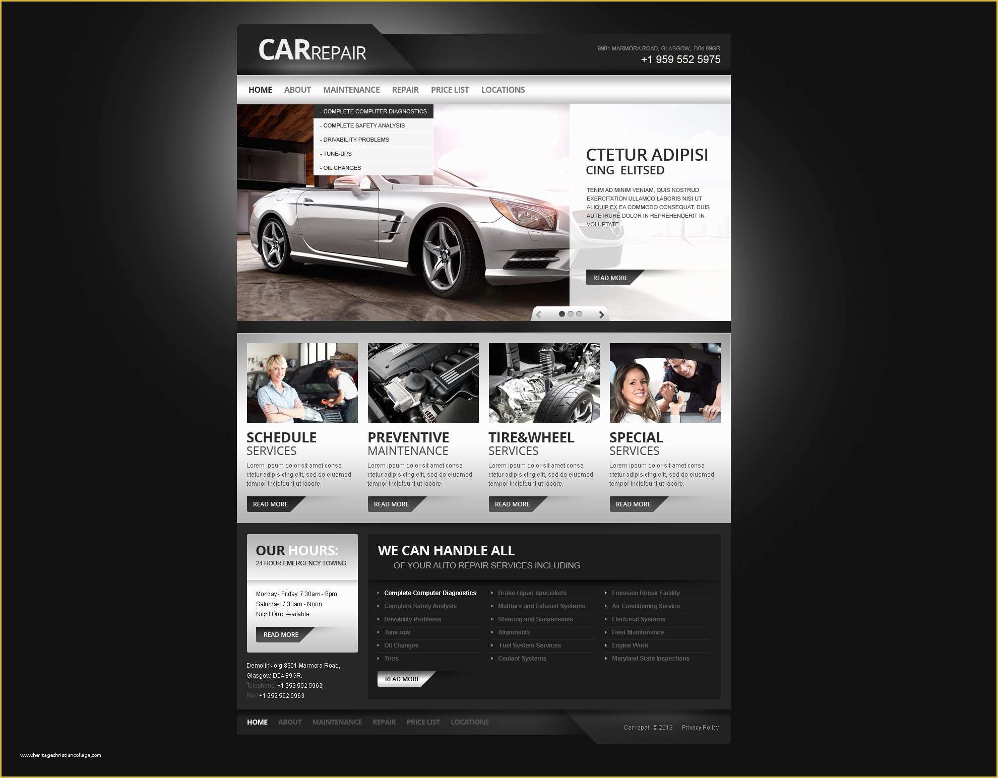 Car Repair Responsive Website Template Free Download Of Car Repair Responsive Website Template