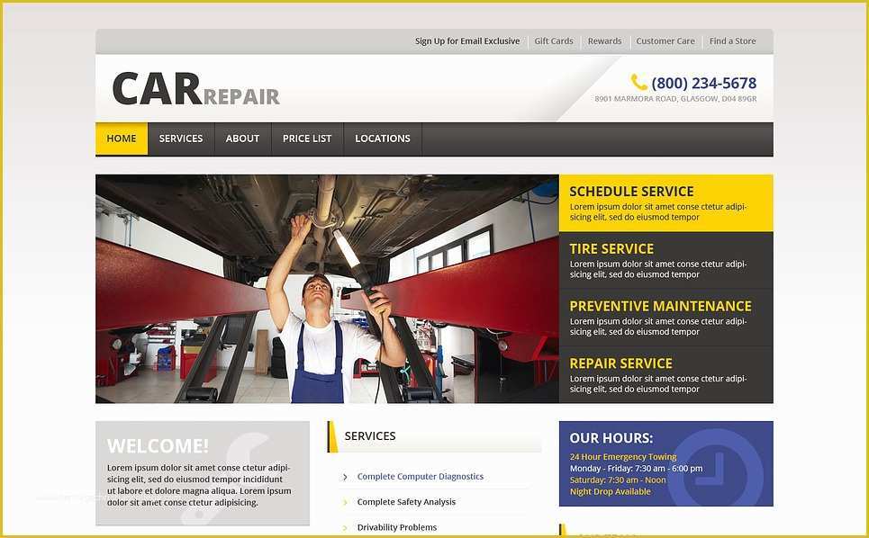 Car Repair Responsive Website Template Free Download Of Car Repair Responsive Website Template