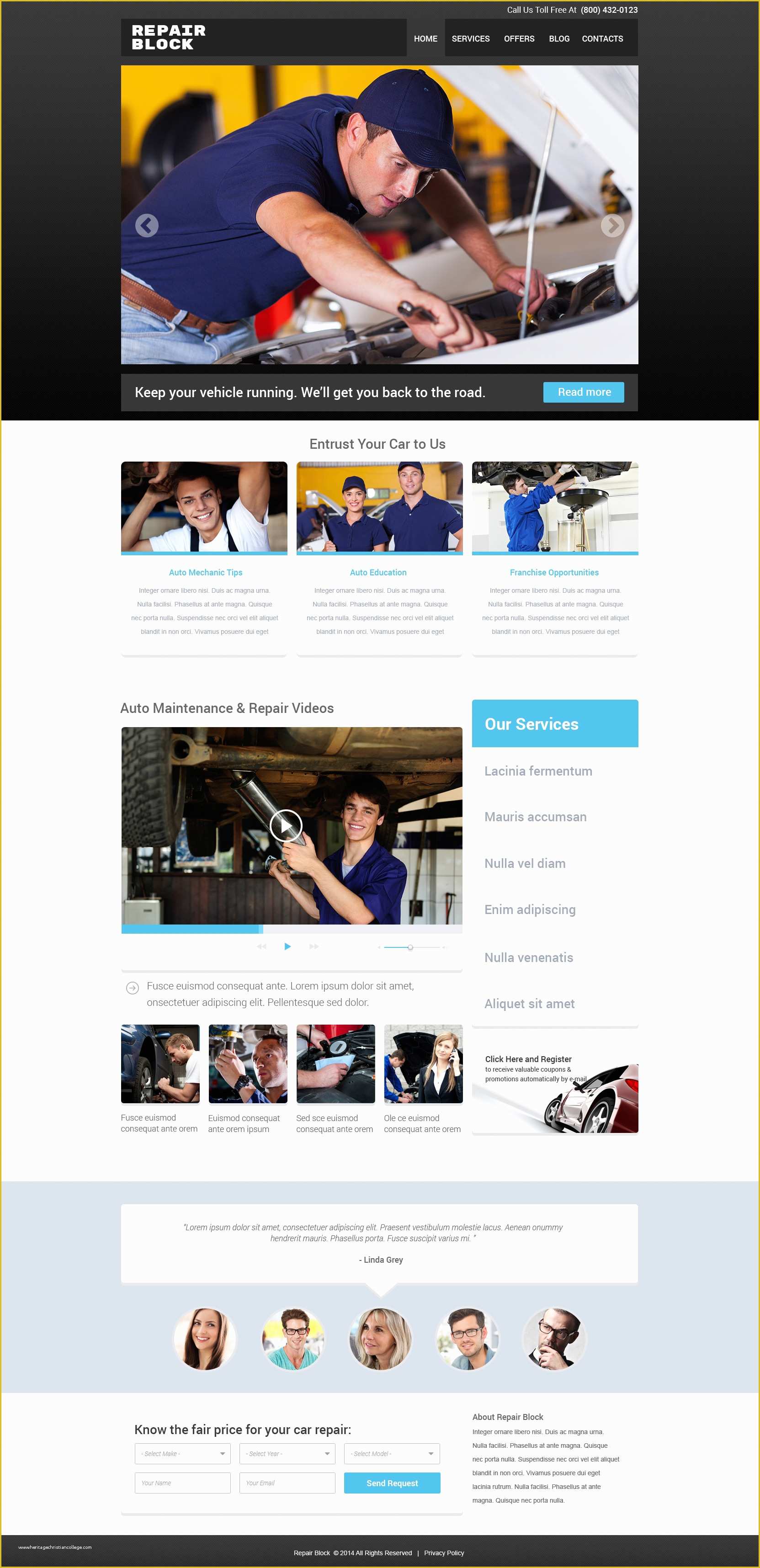 Car Repair Responsive Website Template Free Download Of Car Repair Responsive Website Template