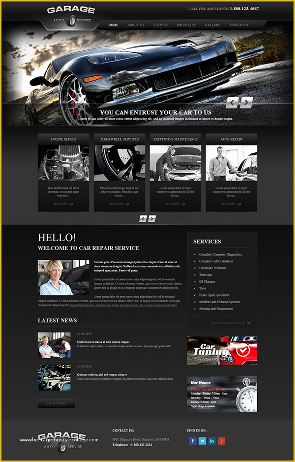 Car Repair Responsive Website Template Free Download Of Garage Car Repair Service Responsive Wordpress Template On
