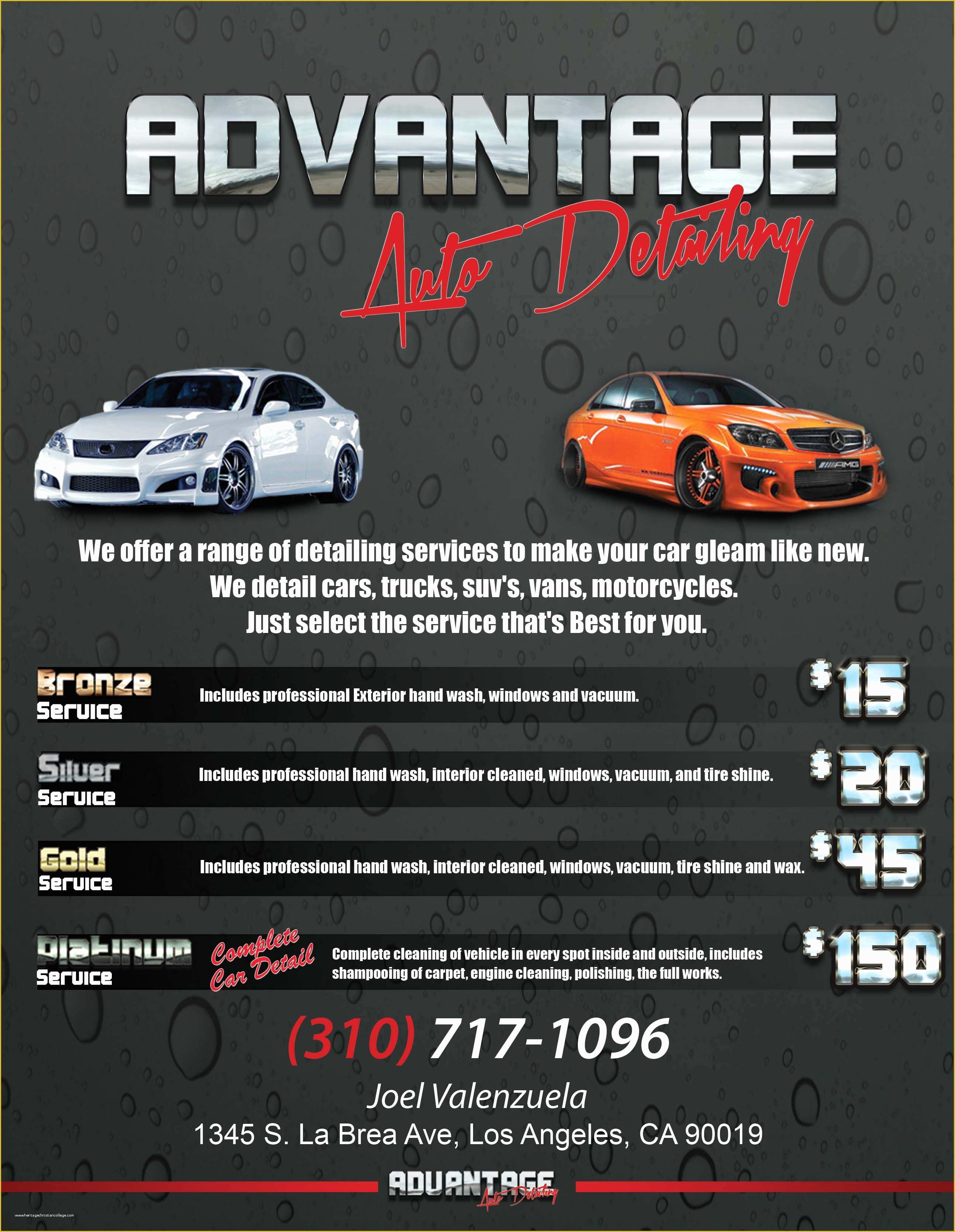 Car Wash Flyer Template Free Of Advantage Auto Detaili Doc Auto Detailing Flyer