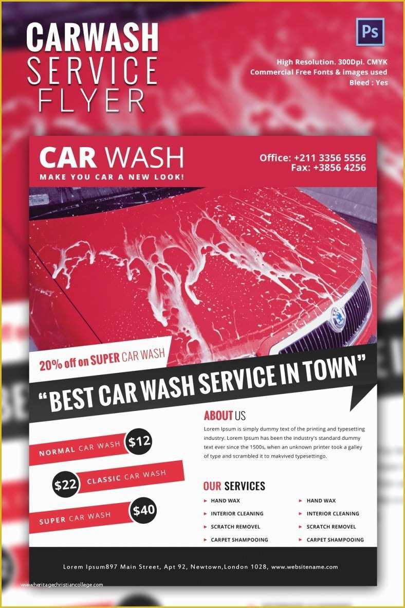 Car Wash Flyer Template Free Of Car Wash Flyer 48 Free Psd Eps Indesign format