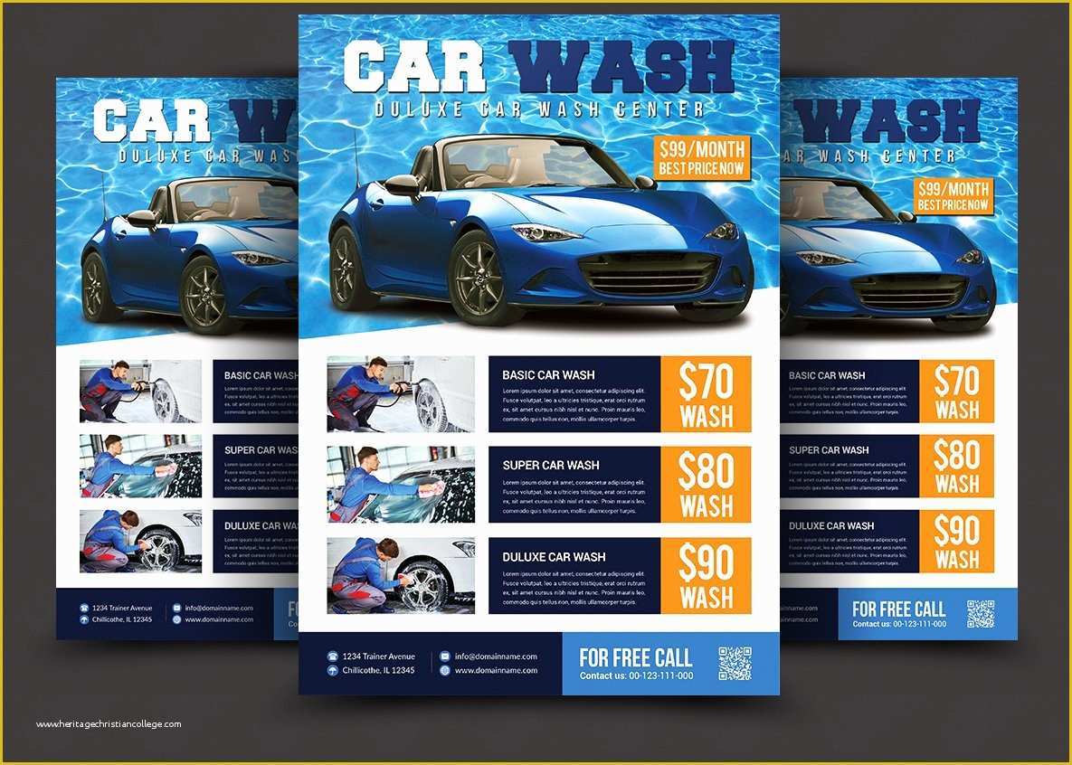 Car Wash Flyer Template Free Of Car Wash Flyer Flyer Templates Creative Market