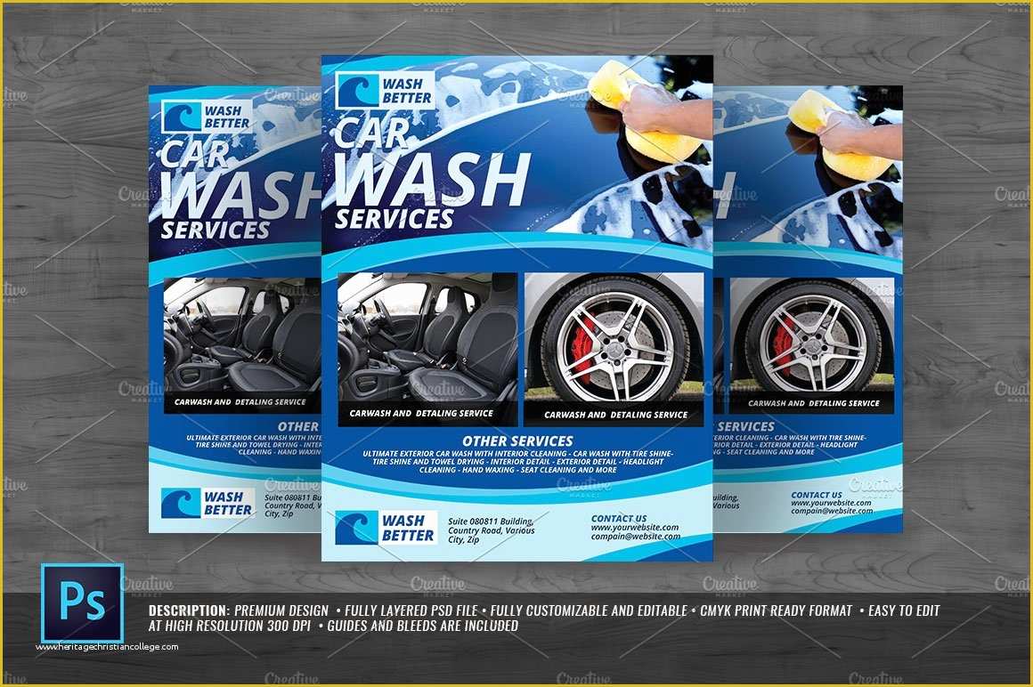 Car Wash Flyer Template Free Of Car Wash Flyer Templates Creative Market
