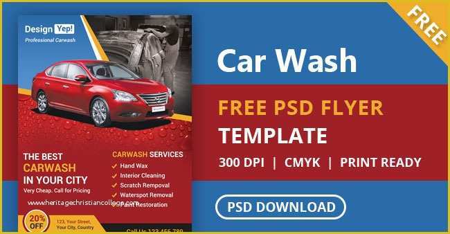 Car Wash Flyer Template Free Of Free Car Wash Flyer Psd Template Designyep