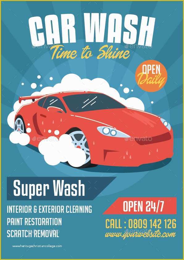 Car Wash Flyer Template Free Of Free Car Wash Poster Template Free – Free Template Design