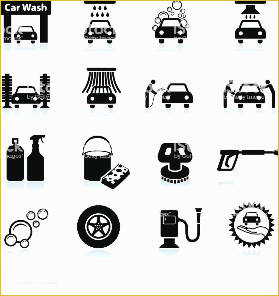 Car Wash Logo Template Free Of Car Wash Black and White Royalty Free Vector Icon Set
